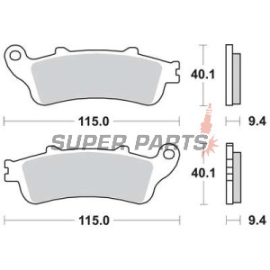 Накладки -TRW- MCB693, Aprilia ETV / RS / RSV / SL / Tuono + Benelli TnT / Tornado / TreK + Ducati 748-1198 / Monster / SS / ST2 + Honda FES / ST + Moto Guzzi Breva / Nevada / V7 + Rieju MRT / SMX / Tango (1997-2010)