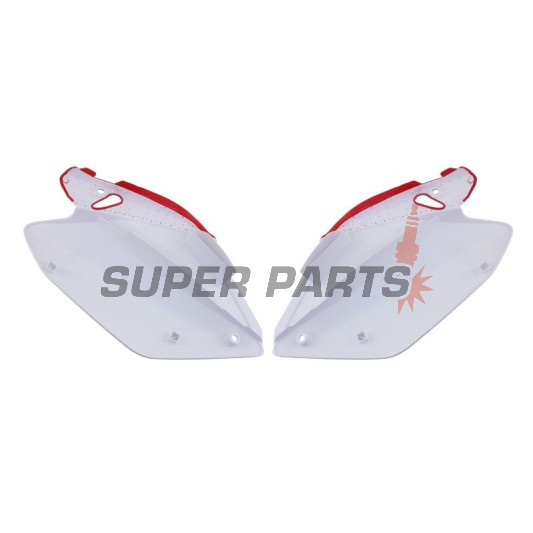 Задни странични пластмаси -POLISPORT- червено/бяло, HONDA CRF 250 2004-2005