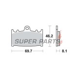 Накладки -TRW- MCB602CRQ, Kawasaki GPZ, KLZ, VN, ZR, ZX, ZX-6R, ZX-9R, ZXR, ZZR 1989-2019; Suzuki GSF, GSR, GSX, GSX-R, RGV, SV 1988-2017