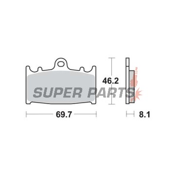 Накладки -TRW- MCB602SV, Kawasaki GPZ, KLZ, VN, ZR, ZX, ZX-6R, ZX-9R, ZXR, ZZR 1989-2019; Suzuki GSF, GSR, GSX, GSX-R, RGV, SV 1988-2017