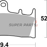 Накладки -BREMBO- 07SU1907, Kawasaki ZX-6R/ZX-9R/ZX-12R Ninja (1996-2003), Suzuki GSF1200 Bandit, GSX1300R Hayabusa, GSX-R1000 (1999-2007)