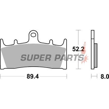 Накладки -BREMBO- 07SU19SA, Kawasaki ZX-6R/ZX-9R/ZX-12R Ninja 600-1200, Suzuki GSF/Bandit 1200, GSX/GSX-R 1000-1300 Hayabusa