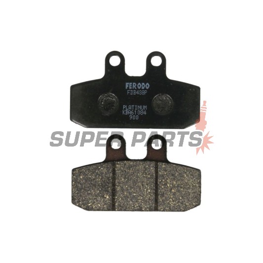 Накладки -FERODO- FDB438P, Aprilia Atlantic/Scarabeo/Sportcity 125-500, Leonardo 250-300, Tuareg 125-600, Cagiva Blues/Mito/Roadster 50-200, Gilera Dakota/ER/XRT 125-600, Honda NSR/CRM/XL 125, Malaguti Spider Max 500, Peugeot Speedake 50, Sachs Roadster/Z