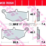 Накладки -TRW- MCB783SH, Suzuki DL V-Strom 1000, GSR 600, GSX Hayabusa 1300R, B-King 1300BK/BKA, GSX-R 600/750/1000 - 2006-2020