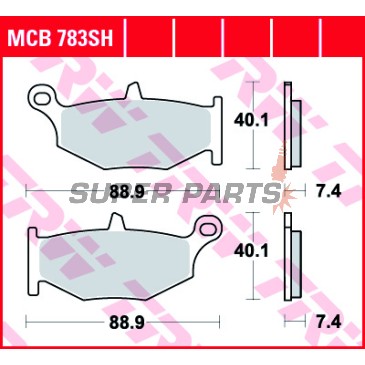 Накладки -TRW- MCB783SH, Suzuki DL V-Strom 1000, GSR 600, GSX Hayabusa 1300R, B-King 1300BK/BKA, GSX-R 600/750/1000 - 2006-2020