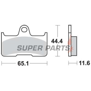 Накладки -TRW- MCB756SI, CFMoto Terralander 500 / 625 / 800 (2011-2013); Yamaha YFM 660 Grizzly / Grizzly Auto 4x4 / 660F / 660FWA / 660R Raptor (2002-2008)