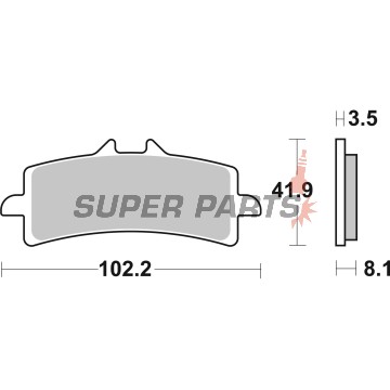 Накладки -BREMBO- 07BB37SR, Ducati Panigale / Diavel / 1098 / 1198, BMW S1000RR, Aprilia RSV4, KTM Super Duke, Suzuki Hayabusa / GSX-R, MV Agusta F3 / F4