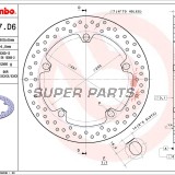 Спирачен диск -BREMBO- 68B407D6, BMW F 800, K 1200, R 850-1200 GS / S / C (1994-2018)