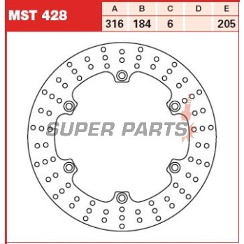 Спирачен диск -TRW- MST428, 316mm, Honda ST 1300 Pan European / ABS (2002-2013)