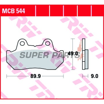 Накладки -TRW- MCB544, Honda CBR 1000F (1987-1988), CBX 1000/1100F Pro Link (1981-1983), CN 250 Helix (1986-2000), CX 500/650 Euro & Turbo (1982-1986), GL 650 Silverwing (1983), NS 400R (1985-1988), VF 400/500/700F Interceptor (1982-1987), VFR 700F/75