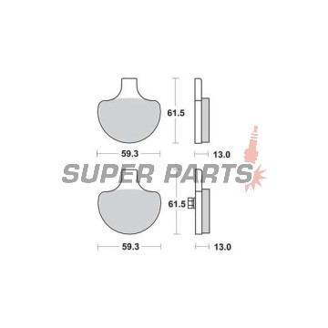 Накладки -TRW- MCB548, Harley-Davidson Touring (Road King, Electra Glide, Tour Glide, Road Glide), Softail (Fat Boy, Heritage, Springer, Night Train), Dyna (Super Glide, Low Rider, Wide Glide), Sportster XL/XLH 883/1200 (1984-2008)