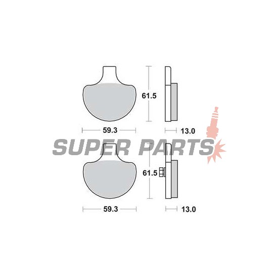 Накладки -TRW- MCB548, Harley-Davidson Touring (Road King, Electra Glide, Tour Glide, Road Glide), Softail (Fat Boy, Heritage, Springer, Night Train), Dyna (Super Glide, Low Rider, Wide Glide), Sportster XL/XLH 883/1200 (1984-2008)