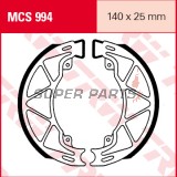 Накладки (челюст) -TRW- MCS994, 140x25mm, Aprilia Habana 125, Mojito 125, SR 50-150, Scarabeo 100, Sportcity 125 (1999-2015), Derbi Atlantis 50/100, Boulevard 50-200 (2003-2013), Gilera Runner 125/180 (1997-1999), Italjet Dragster 125 (1997-1999), Piagg