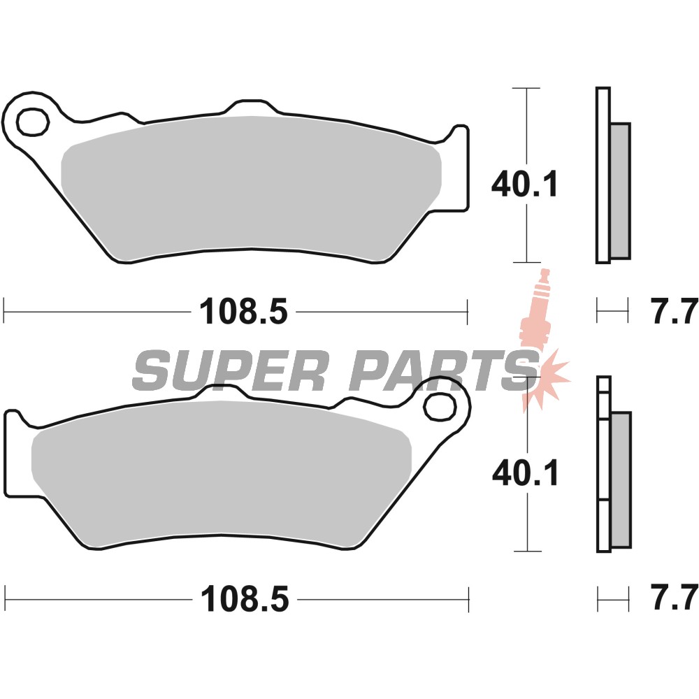 Накладки -BREMBO- 07BB03SP, Aprilia ETV1000/Moto650/Pegaso650/RS125, BMWC1650-800GS/R1250, Ducati1000, HondaCB/CBF/CBR/CRF/VFR500-1000, KTM690-990, Guzzi1000-1200, YamahaDT/XT125-660
