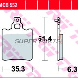 Накладки -TRW- MCB552, Aprilia AF1/RS/Tuono 50, Climber 240, Cagiva Aletta/Elefant/W8 50-200, Derbi GPR 50-75, Fantic 50-125, Garelli GTA 125, KTM SX 60-65, Laverda/HRD/Malanca 125