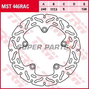 Спирачен диск -TRW- MST446RAC, 240mm, Honda CTX 700/700N + NC700S/NC700X/NC750X (2012-2018)
