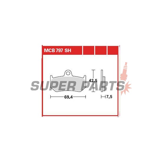 Накладки -TRW- MCB797SH, MV Agusta Brutale 910/920/989R/990R/1078R/1090R-RR, F4 750/1000/1078RR