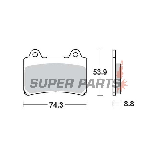 Накладки -TRW- MCB584, Triumph Tiger 900 1993-1998; Yamaha FJ 1200, FZR 750/1000, TRX 850, XJR 1200, XVZ 1300 1987-2001