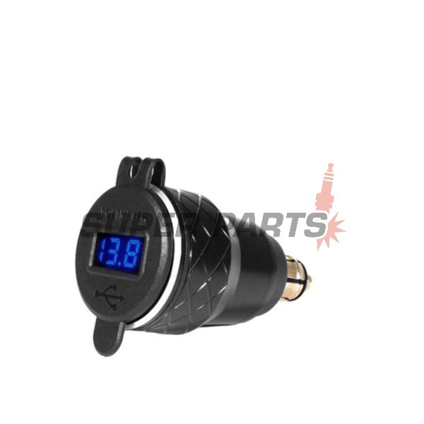 USB адаптер за запалка -4 RIDE- 12V, 2xUSB 3.0 + волтметър - универсален