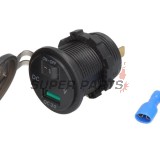Адаптер, запалка за цигари -4 RIDE- 12V, USB 3.0 + волтметър, 2 пина - универсален