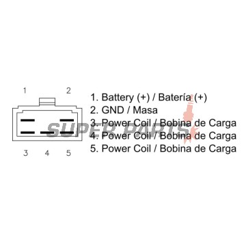 Реле за зареждане -DZE- реле-регулатор, 12V, 35A, YAMAHA FZS, TDM, XV, XVZ 250-1300 1993-2001