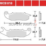 Накладки -TRW- MCB818, Derbi Mulhacen 125, Terra 125/125 Adventure, Honda CRF250L, CRF250M