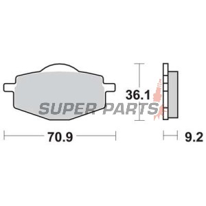 Накладки -TRW- MCB539SI, Adly Fox 50, Beta Euro/Jonathan 350, Gilera RC600, Apache 125, MBK Flame 125, Thunder 125, Skyliner 125, Booster 100, Sachs Roadster 650/800, Yamaha DT50/80/125, TDR125, TT600, XT350/500/600 Tenere, XTZ660 Tenere, YBR125, YZ125
