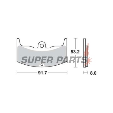 Накладки -TRW- MCB526, Honda CBX550F Supersport (1982-1984), MVX250F (1988), VT250F/500E (1982-1985), VTR250 Interceptor (1988)