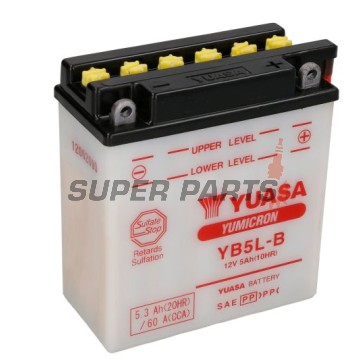 Акумулатор -YUASA- YB5L-B + ELEKTROLIT, 5Ah 12V