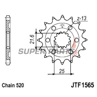 Преден пиньон -JT- JTF1565,13, 13 зъба, Kawasaki KLX 450 2008-2020, KX 450 2006-2020