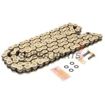 Верига -DID- 520VX3G&B-114ZB, размер 520, 114 звена, усилена, злато/черна