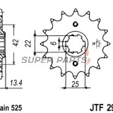 Преден пиньон -JT- JTF291,15, 15 зъба, Honda CB 350 1986, CB 450 1986-1989, CMX 450 1986-1987