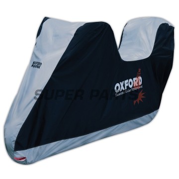 Покривало за мотоциклет с куфар -OXFORD- Aquatex Topbox, черно/сребристо, XL