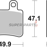 Накладки -BREMBO- 07048, Derbi Boulevard / Cross City / Terra / Senda 125 (2003-2008), Italjet Jet Set / Millenium 100-150 (2001-2003), Peugeot Elyseo / Elystar / Satelis 50-600 (2000-2007)