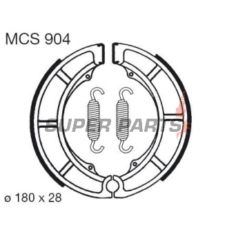 Накладки (челюст) -TRW- MCS904, 180x28mm, Suzuki GSX400S Sport (1986-1987)