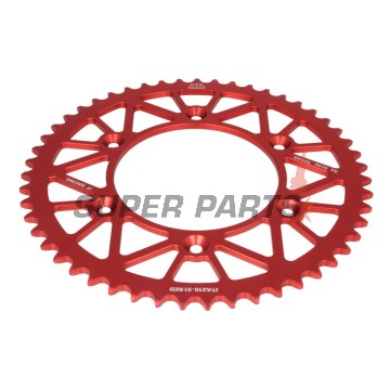 Заден пиньон -JT- JTA210,51RED, 51 зъба, червен, алуминиев, Honda CR 125 1983-1999, 2002, CR 500 1984-1991, CRF 250 2004-2010, CRF 450 2005-2026