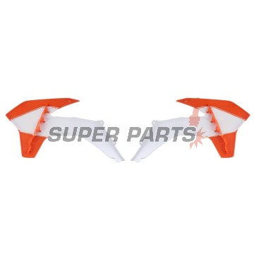 Предни странични пластмаси -POLISPORT- оранжево/бяло, KTM EXC, EXC-F, SX, SX-F, XC, XC-F 125-500 2013-2016