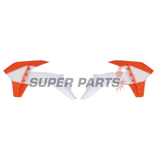 Предни странични пластмаси -POLISPORT- оранжево/бяло, KTM EXC, EXC-F, SX, SX-F, XC, XC-F 125-500 2013-2016