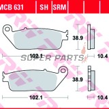 Накладки -TRW- MCB631, Honda CBR1000F (1990-1992), Honda RVF750R (1994-1997), Honda ST1100 Pan European / ABS (1990-2001), Kymco People 250 (2004-2005), Yamaha MT-01 1700 (2004-2011), Yamaha X-Max 125 ABS (2011-2012)