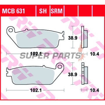 Накладки -TRW- MCB631SRM, синтеровани, Honda CBR1000F (1990-1992), Honda RVF750R (1994-1997), Honda ST1100 Pan European / ABS (1990-2001), Kymco People 250 (2004-2005), Yamaha MT-01 1700 (2004-2011), Yamaha X-Max 125 ABS (2011-2012)