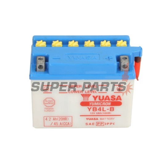 Акумулатор -YUASA- YB4L-B + ELEKTROLIT, 4Ah 12V