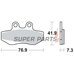 Накладки -TRW- MCB629, Aprilia Classic/Pegaso/RX/Red Rose/Tuareg 125 Beta RR50 Bultaco Lobito 50/75 Derbi GPR50 Gilera Runner 125/180 Husqvarna WXE125 Peugeot XR6 50 Rieju MRX/RR/RS-1/SMX Sachs Roadster 125V2 Simson 125SM