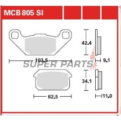 Накладки -TRW- MCB805SI, Adly ATV 300/320/500 Sport/S/U, PGO Bugrider 200/250 (2005-2008)