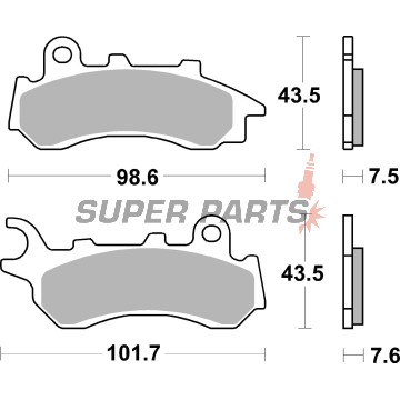 Накладки -BREMBO- 07118XS, Honda PCX 125, 150 (2018-2020)