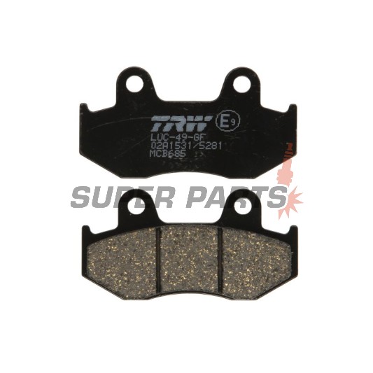 Накладки -TRW- MCB685, Honda CH125 Spacy, PS125i/150i, SES125/150 Dylan; Suzuki AN250/400 Burgman (1983-2013)