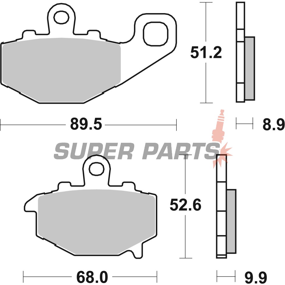 Накладки -BREMBO- 07KA1617, Kawasaki ER-6F / ER-6N / GPZ 1100 (1995-2016)
