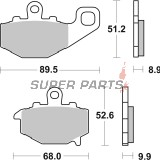 Накладки -BREMBO- 07KA1617, Kawasaki ER-6F / ER-6N / GPZ 1100 (1995-2016)