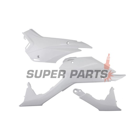 Предни странични пластмаси -POLISPORT- бели (долни), HONDA CRF 110 2013-2018