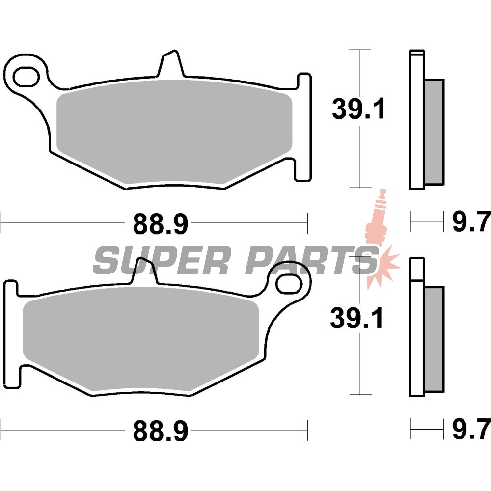 Накладки -BREMBO- 07SU32SP, Honda CB/CBR/VTX, Yamaha MT/YZF/FZ, Suzuki GSX/GSF/DL, Kawasaki Z/KLE 250-1300cc (1991-2022)