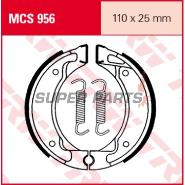 Накладки (челюст) -TRW- MCS956, 110x25mm, MBK Active50 Booster/Booster NG/Booster Rocket Fizz50 Forte50 Flipper50 Yamaha CW50 BWS DT50/80 PW80 RS100 SR125 Crypton105 Breeze50